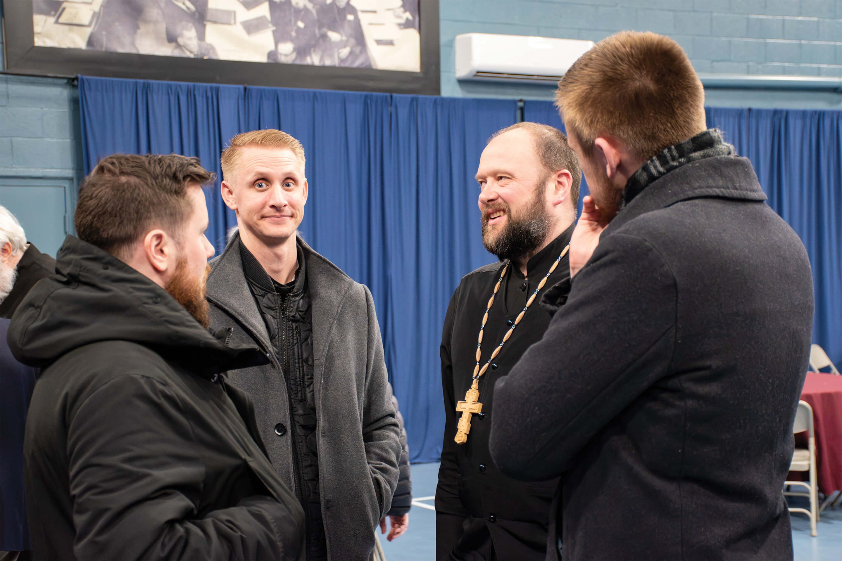 St. Tikhon's Seminary Community seminarians conversing.