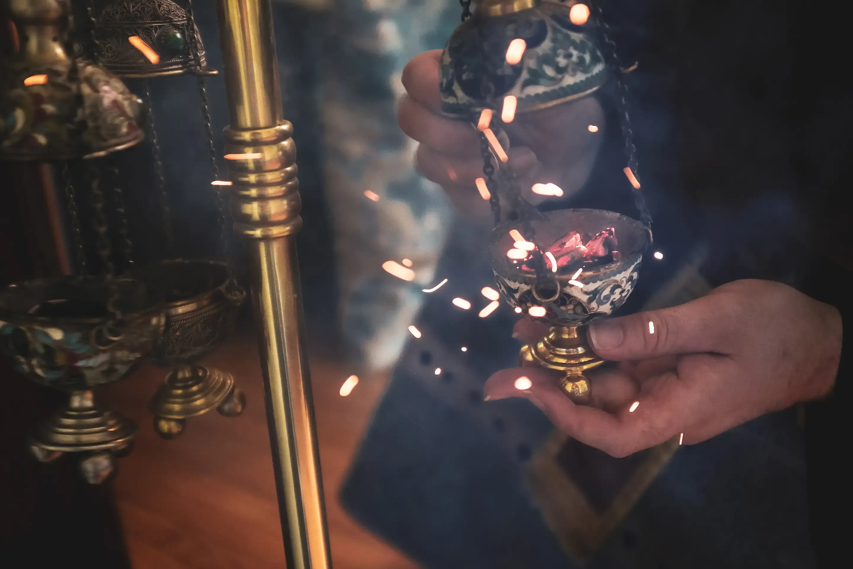 St. Tikhon's Seminary Give SmartGiving Tools hands lighting a censer