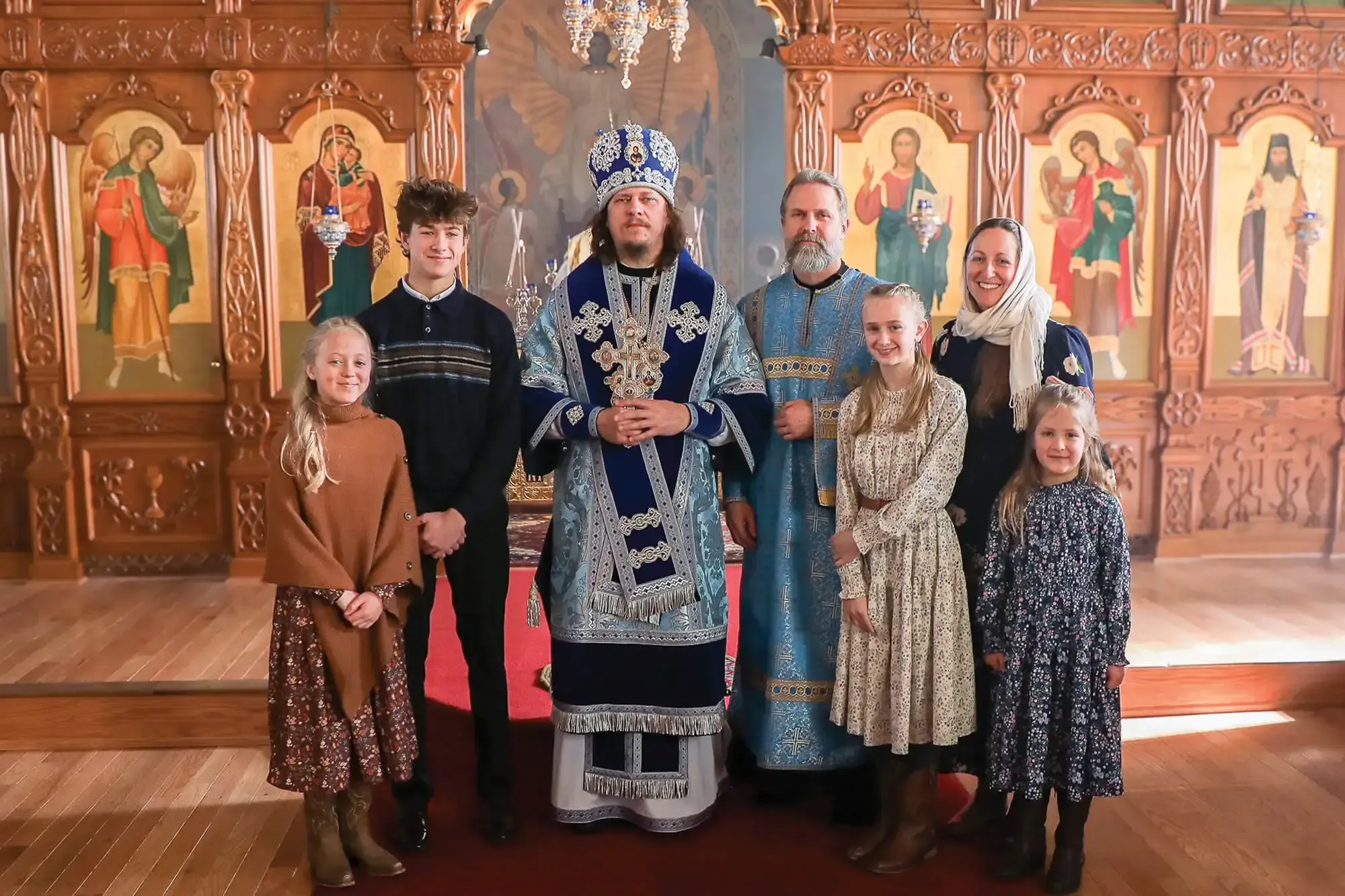 St. Tikhon's Seminary Stories Bishop Vasily, Dn. Herman Combs, wife, and children.