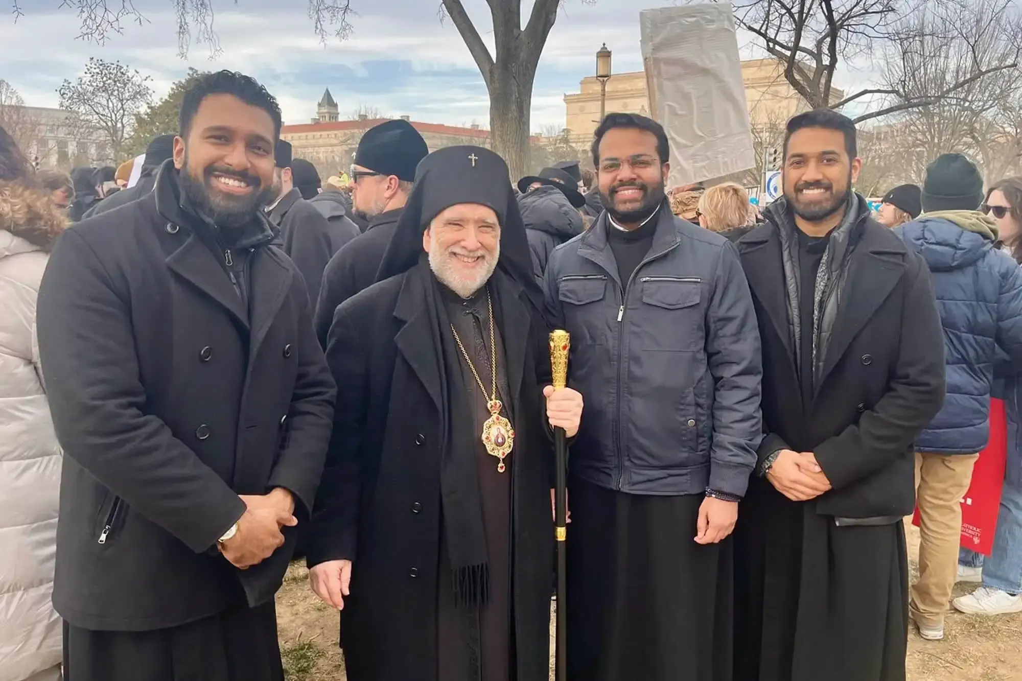 St. Tikhon's Seminary Stories Mathews Geevarghese with Archbishop Michael and other Malankara seminarians.