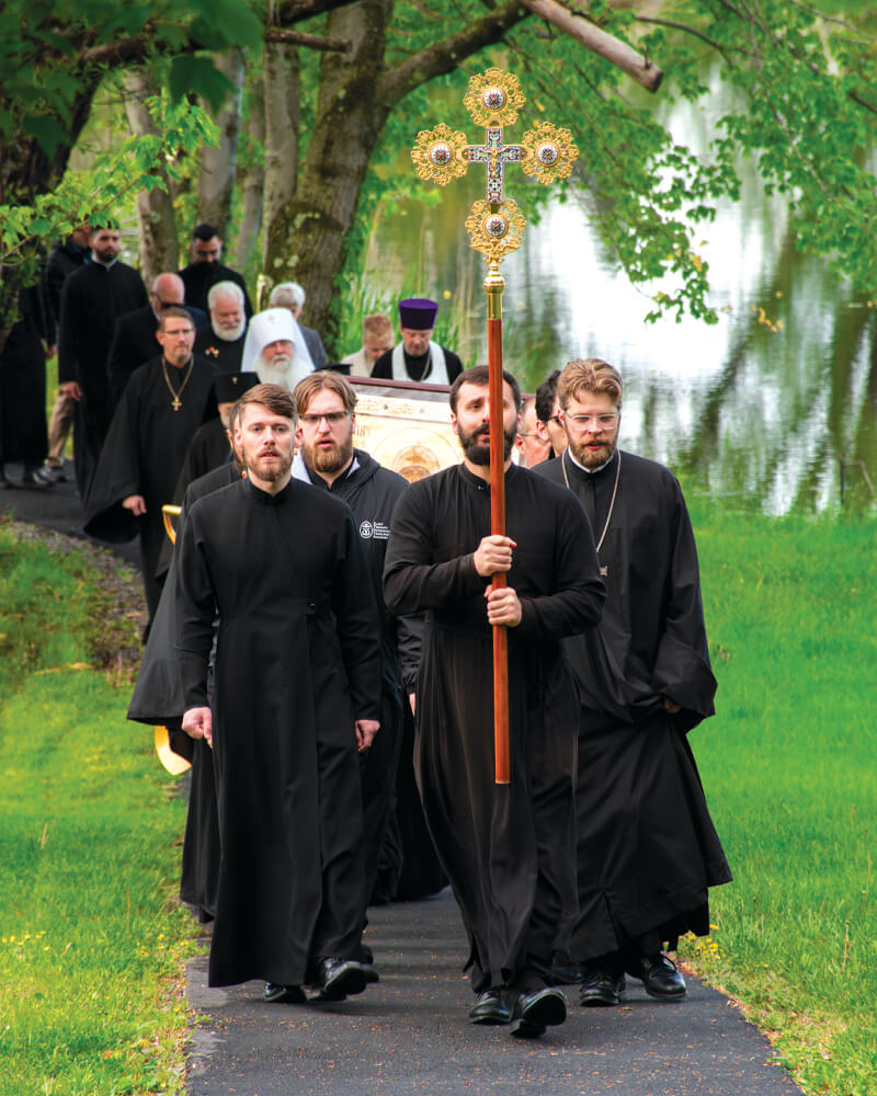 St. Tikhon's seminarians processing with the cross