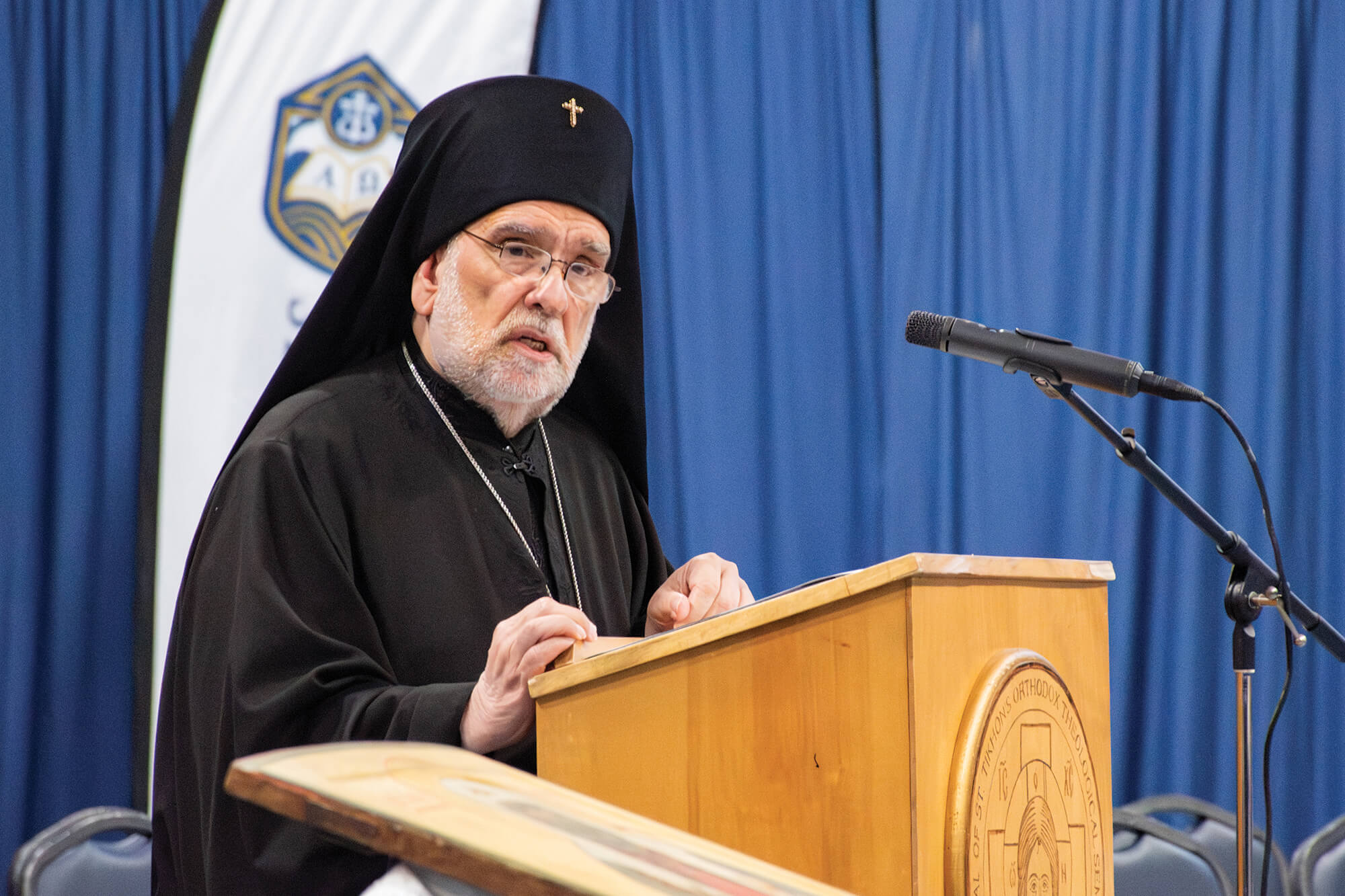 St. Tikhon's Seminary about reactor's message Archbishop Michael speaking.