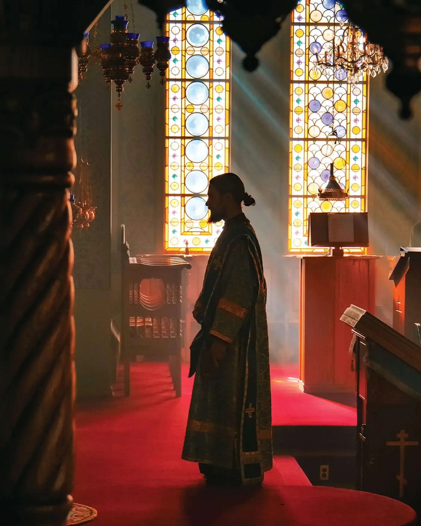St. Tikhon's Seminary About Accountability & Financials a deacon standing before the Royal Doors.
